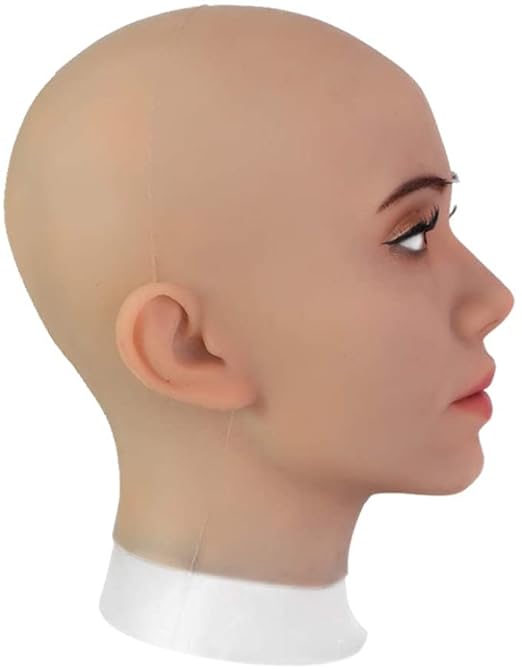 EQAIWUJIE Kathy Female fake Face Realistic Silicone fake Head for Crossdresser, Halloween Decoration, Parties, Fall Festival - Image 2