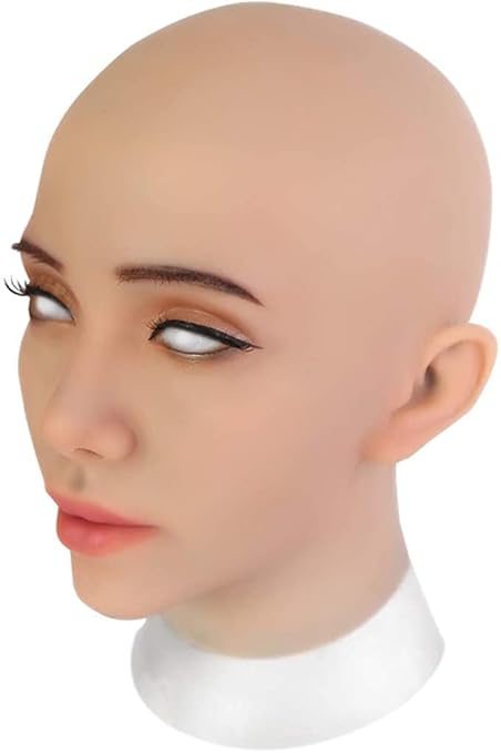 EQAIWUJIE Kathy Female fake Face Realistic Silicone fake Head for Crossdresser, Halloween Decoration, Parties, Fall Festival - Image 5