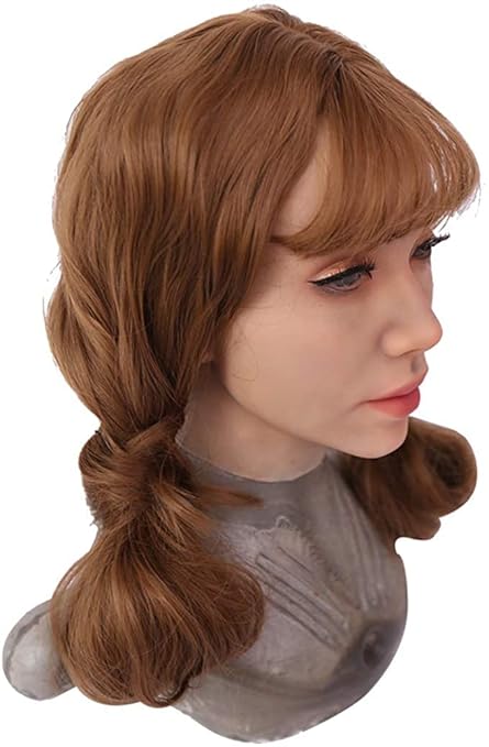 EQAIWUJIE Kathy Female fake Face Realistic Silicone fake Head for Crossdresser, Halloween Decoration, Parties, Fall Festival - Image 7