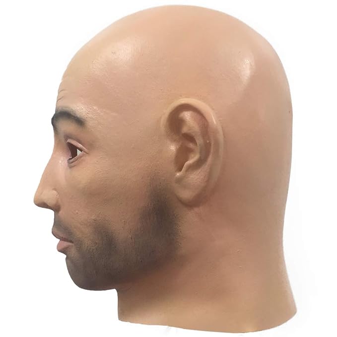 Realistic Human Latex Mask Head Halloween Masquerade Novelty Masks Costume Dress - Image 2