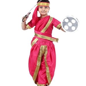 BookMyCostume Rani Laxmi Bai Jhansi ki Rani Kids Fancy Dress Costume for Girls with Accessories 3-4 years